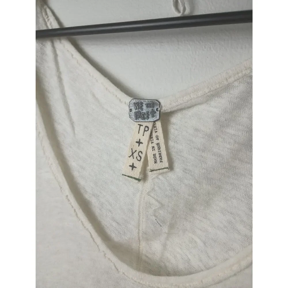 Free People‎ We the Free Linen Blend Tee Ombre Shirt Women's XS Slouchy Light
